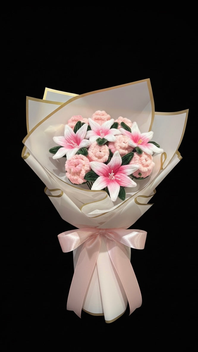 Blushed Lily& Rose Bouquet