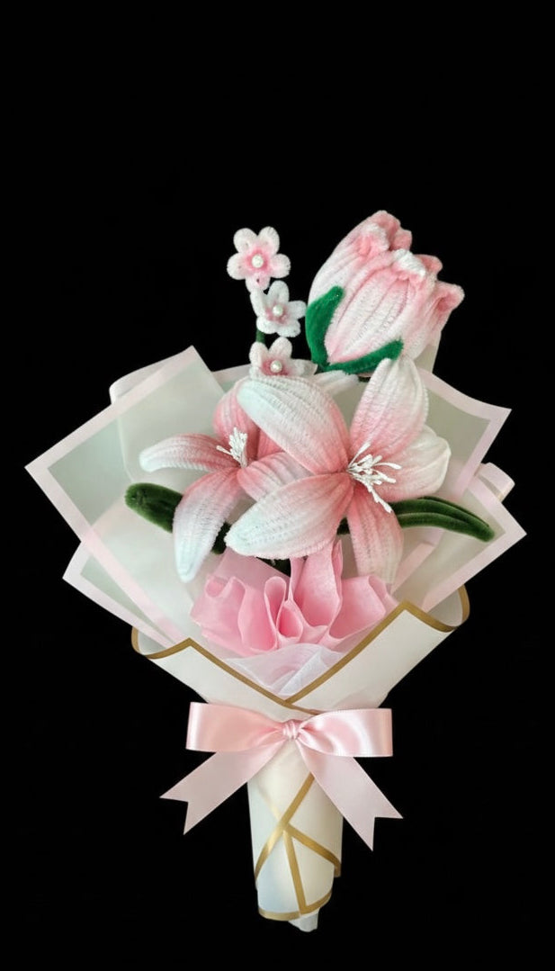 Pink Lily & Tulip Bouquet